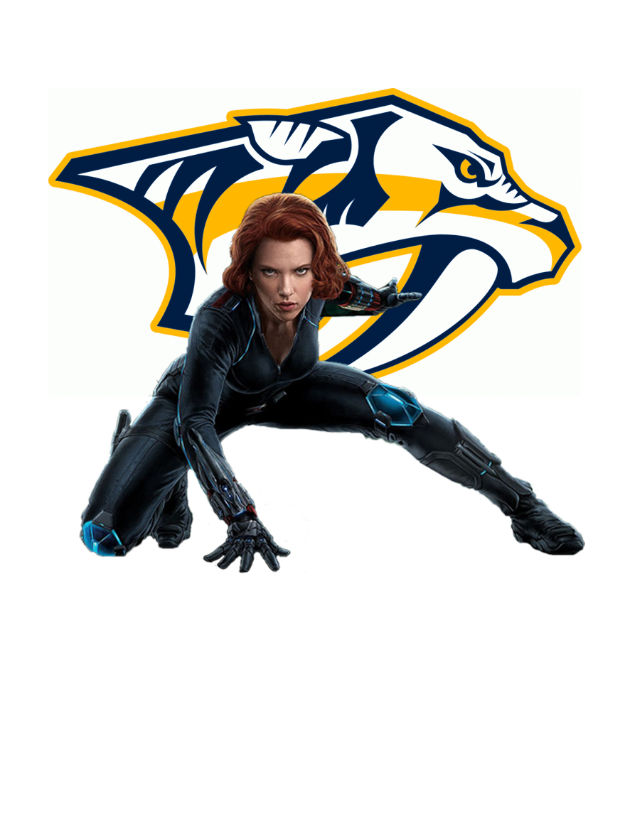 Nashville Predators Black Widow Logo vinyl decal